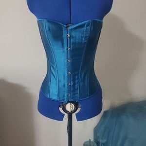 Dark Teal Blue Corsette. Small